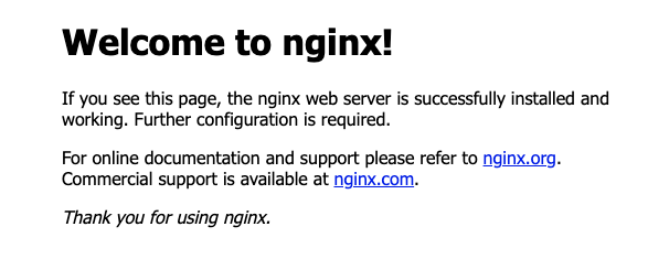Nginx welcome page